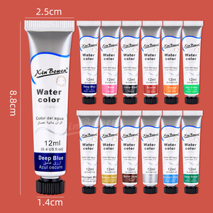 Xin Bowen 2024, Pintura Acrílica para Niños, 12 Colores, Pinceles de Plástico, <span class=keywords><strong>Paleta</strong></span> para Lienzo y Papel, Uso Escolar, Juego de 12 ml - Product Image 4