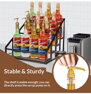 Estante de Almacenamiento de <span class=keywords><strong>Vino</strong></span> y Condimentos de Hierro de <span class=keywords><strong>Cuatro</strong></span> Niveles, No Plegable, Multiusos, Simple y Moderno para Cocina - Product Image 2