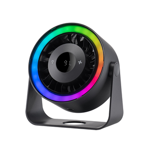 Ventilador de Mesa Portátil de Alta Velocidad Nuevo de Fábrica con Luz LED Colorida, Lámpara Ambiental, Pantalla Digital, Ventiladores de Refrigeración de Aire Montados en la Pared - Product Image 1