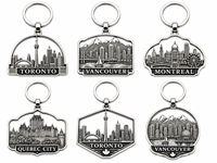 Souvenir Métallique Personnalisé OEM Usine en Alliage de Zinc Émaillé, Motif Sites Touristiques du Canada (Toronto, Vancouver, Montréal, Québec) – Durable et Gaufré