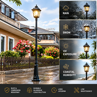 Lampadaires de Jardin en Gros, Éclairage Extérieur IP65 Étanche en Aluminium Moulé Sous Pression, Style Vintage pour Villas, Boulevards et Parcs
