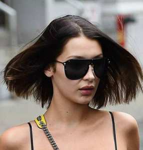 Hot Selling Fashion Newest <b>Large</b> <b>Frame</b> Metal Sunglasses Black Lady Rivet Sunglasses UV400 One Piece Lens Sunglasses 2021 - Product Image 4