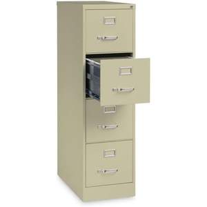 Alera HVF152652PY Armoire de bureau en acier, classeur vertical économique à quatre tiroirs avec tiroirs format lettre, 15 po x 26,5 po x 52 po, couleur putty - Product Image 3