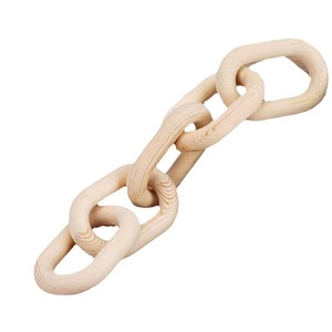 Wooden Five Ring Chain Handmade Solid Wood Geometric Minimalist Home <b>Decoration</b> Bedroom Furnishing Natural Color - Product Image 4
