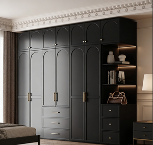 BALOM Customized Solid Wood Wardrobe Bedroom Furniture Walk in <strong>Closet</strong> <strong>Design</strong> With Adjustable Shelves and Hangers - Product Image 3
