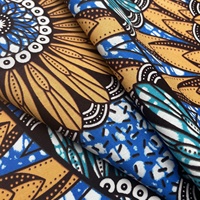 Tela de algodón con estampado africano, 6 yardas, buena calidad