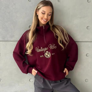 <span class=keywords><strong>Felpa</strong></span> invernale da <span class=keywords><strong>donna</strong></span> <span class=keywords><strong>con</strong></span> <span class=keywords><strong>cappuccio</strong></span> Anti-Pilling Versatile mezza cerniera spessa stile europeo americano Logo anteriore - Product Image 3