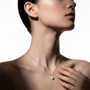 Luxury 1ct Pear Cut Moissanite <strong>Necklace</strong> <strong>D</strong> Color VVS1 - 925 Sterling Silver Elegant Wedding Pendant - S925 Women Jewelry - Product Image 4