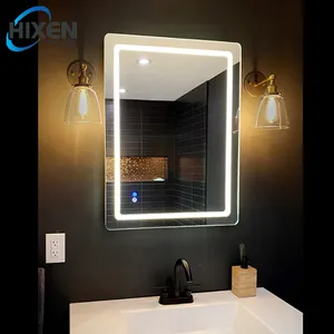 HIXEN 18-7A China Supplier Espelho Mirrors Wall Touch Screen Defogger Makeup Mirror LED Light Smart Mirror