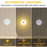 Veilleuse LED rechargeable par USB avec détecteur de mouvement pour chambre d'enfant, décoration intérieure, escaliers, placard, armoire, lampe de cabinet