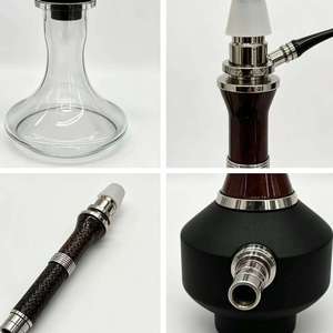 Juego de Hookah de Vidrio Transparente, Estilo Madera, Base de Metal, Múltiples Boquillas, para Salón, Bar, Uso Doméstico - Product Image 5