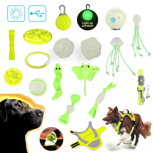 AFP Personalizado Serie K-Nite <span class=keywords><strong>Collar</strong></span>, Correa y Chaqueta <span class=keywords><strong>LED</strong></span> Luminosa para Perro, Pelota Luminosa Intermitente para Perro, Adhesivo, Volador y Juguete Chirriante - Product Image 1