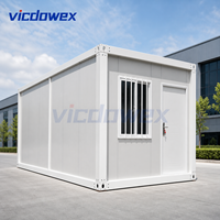 Vicdowex Maison Conteneur Modulaire Préfabriquée Détachable de 20 pieds en Panneaux Sandwich d'Acier Contemporains, Bâtiment de Bureau à Assemblage Rapide