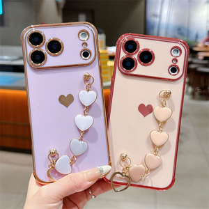 เคสโทรศัพท์ลายหัวใจพร้อมสายคล้องมือแบบกำไลข้อมือสำหรับ iPhone 18 Pro Max 14 15 16 17 - Product Image 4