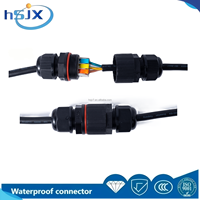 Connecteur d'alimentation étanche HSJX M20 à 4 broches, type L, mâle/femelle, répartiteur en T, 300V 10A, en cuivre et nylon, avec verrouillage à vis pour LED