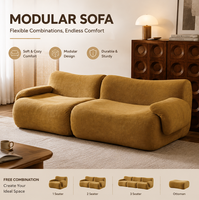 Canapé modulaire minimaliste de luxe, canapé incurvé moderne, sièges confortables pour salon d'appartement