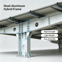 Système de montage solaire H2 Solar en acier et aluminium robuste, série Jie, structure de stationnement photovoltaïque durable pour projets commerciaux