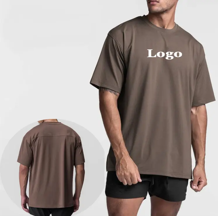 Yüksek kalite özel spor T Shirt erkekler fabrika OEM toptan sıkıştırma giyim egzersiz spor salonu gömlek Tops