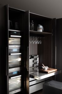 Ensembles complets de meubles de cuisine modernes sur mesure avec poignées en acier inoxydable, meubles de cuisine et de restaurant - Product Image 3