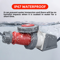 Prise de surface robuste IP67 32A 5 broches, étanche à la poussière, avec couvercle verrouillable pour machines industrielles