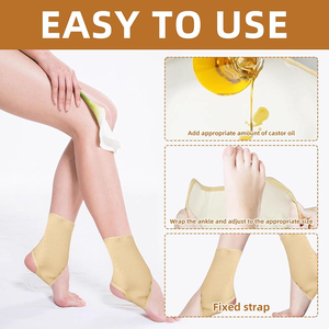 Envoltura Reutilizable para Pies con Aceite de Ricino, Envoltura Ajustable y Portátil para el Cuidado de los Pies con Aceite de Ricino - Product Image 4