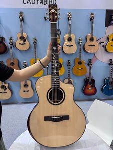 กีตาร์โปร่งหรูหราทั้งตัวทำจากไม้แท้ |   ไม้สปรูซและไม้โรสวูด, ตัวล็อคสายอัตโนมัติ, ฟิงเกอร์บอร์ด, ที่วางแขน, สายเคลือบป้องกันการเกิดออกซิเดชัน - Product Image 2