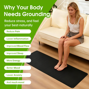 OEM-Service Naturkautschuk Umweltfreundliche Wellness-Heilung Entzündungshemmende Wasserdichte Antistatische Erdungs-Yoga-Fußmatte CE-Zertifiziert - Product Image 2