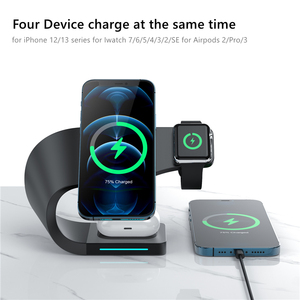 Support de <span class=keywords><strong>chargeur</strong></span> magnétique sans fil 4 en 1 15W pour <span class=keywords><strong>iPhone</strong></span> 12 13 Pro Max Mini pour Watch <span class=keywords><strong>7</strong></span> 6 Airpods Pro Fast Charging Dock - Product Image 6