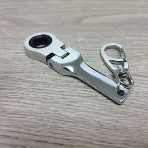 Customize Car Accessories 10mm Portable Racing Metal Ratchet Wrench Keychain Silver Shaped Adjustable Wrench Tools <b>Key</b> <b>Chain</b> - Product Image 5