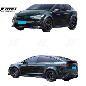 ICOOHH Racing Kit de carrocería de fibra de carbono para <span class=keywords><strong>Tesla</strong></span> Model X 2020-2024 incluye alerón de parachoques trasero delantero faldones laterales ala nuevo - Product Image 3