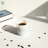 Tasses en verre blanc jade à paroi simple, tasses à thé en verre, tasses à café avec poignée, tasses en verre colorées personnalisées