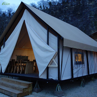 Tente de safari de glamping de luxe imperméable avec salle de bain pour une utilisation en extérieur dans les hôtels, les stations balnéaires, les villas ou les hébergements Tente en toile