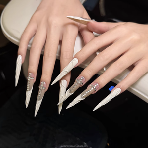 <span class=keywords><strong>Ongles</strong></span> press-on faits main, longs, pointus, <span class=keywords><strong>multicolores</strong></span>, effet néon, pour les soirées en boîte de nuit - Product Image 5
