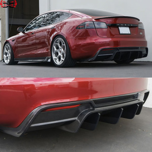 Kit Carrozzeria in Fibra di Carbonio Stile V per Tesla <span class=keywords><strong>Model</strong></span> S: Labbro Anteriore, Diffusore Posteriore, Paraurti, Parafango, Alette e Spoiler - Product Image 3