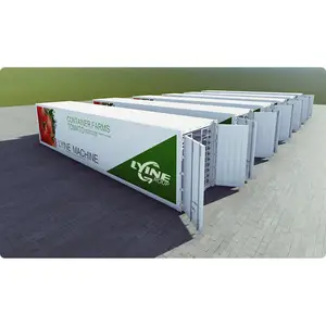 Lyine Estufas Agrícolas Shipping Container Farm Totalmente Automático Vertical Agricultura Hidropônico Forragem Sistema Crescente