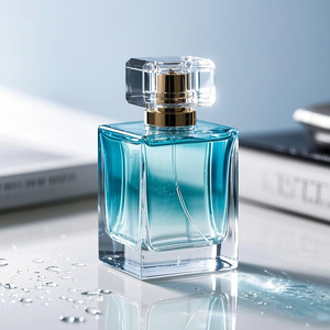 Etiqueta de paquete con logotipo personalizado, botella de Spray vacía Rectangular, botella de Perfume Original, <span class=keywords><strong>50Ml</strong></span>, 100Ml, botella de vidrio de Perfume transparente negra - Product Image 4