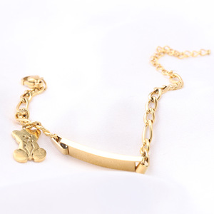 Pulsera de cadena chapada en oro para niños, dijes de estrella de acero inoxidable de 6 mm, joyería minimalista para uso diario para niñas - Product Image 2
