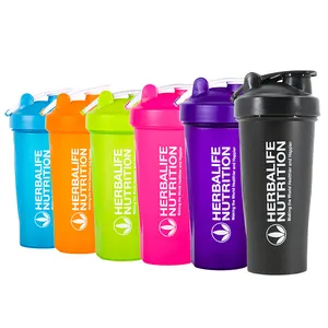 Botol Pengocok Protein Gym Plastik, Grosir 20 Ons Logo Kustom Warna BPA Gratis Plastik Kebugaran Gym Pengocok Protein
