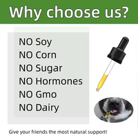 Gouttes calmantes pour chiens et chats, action rapide, soulagement de l'anxiété séparative, vitamine E, huile de graines de chanvre, sûres, durée de conservation de 2 ans, complément alimentaire pour animaux de compagnie