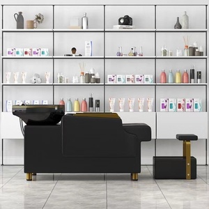 Cama de Spa para Cabeza de Acero Inoxidable de Estilo Moderno para Salón de Belleza, Lavabo Negro para Peluquería - Product Image 5