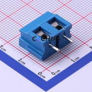 XY300V-B-7.5-2P Screw Terminal Block Through hole Component (THT),P=7.5mm Connector 1x2P 7.5mm Blue Through Hole - Product Image 1