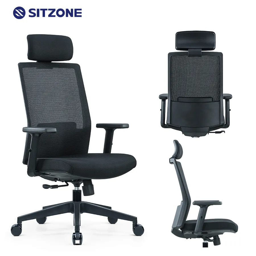 Sitzone गर्म बिक्री उच्च वापस कुंडा कार्यालय फर्नीचर जाल होम डेस्क Ergonomic कुर्सी कार्यालय