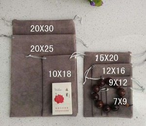 Pochette en velours à fond rond bleu de haute qualité pour bijoux - Product Image 5