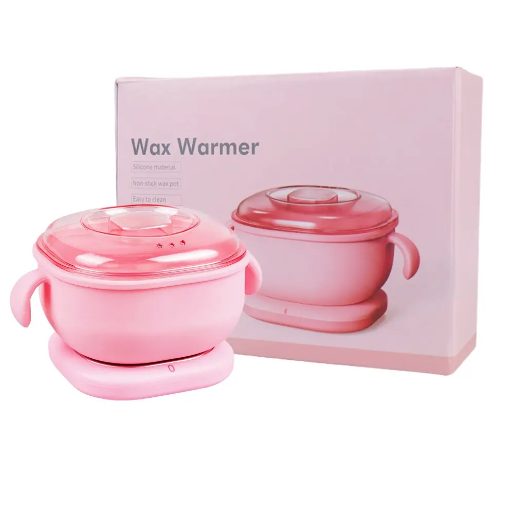 Pink Hot Paraffin Wax Warmer 400cc Silicone depilatory Hair Removal Foldable wax heater
