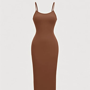 Abiti Aderenti da Donna all'Ingrosso, Vestito Lungo Sexy con Collo all'Americana per Uso Quotidiano - Product Image 1