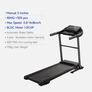 EU 1.0 CHP Motor LED <b>Screen</b> 110kg Capacity Foldable Indoor Cardio Exercise Machine - Product Image 3