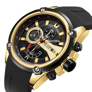 New MEGIR Multifunction Watch Business Sports Men's Watch Waterproof Timing Quartz Watch 2086