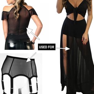 Malla de nailon y spandex ultrafina elástica en 4 direcciones, precortada de 5 yardas, 152,4 cm de ancho, tela de red ligera, transparente y resistente - Product Image 6