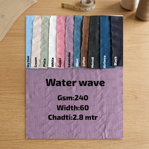 Couvre-lit matelassé SerenaLuxe 240 GSM à texture crêpe effet vague d'eau et tissu d'ameublement de luxe pour la maison - Product Image 2