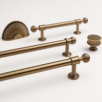 Poignées européennes en laiton brossé antique, de luxe, pour armoires de cuisine, armoires, commodes, tiroirs, boutons de meubles, quincaillerie d'entrée